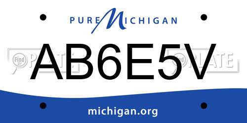 AB6E5V Michigan License Plate