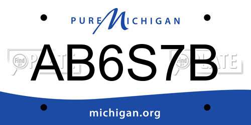 AB6S7B Michigan License Plate