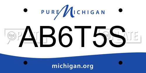 AB6T5S Michigan License Plate