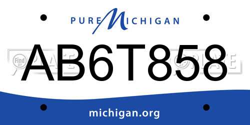 AB6T858 Michigan License Plate