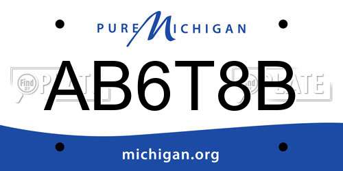 AB6T8B Michigan License Plate