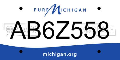 AB6Z558 Michigan License Plate