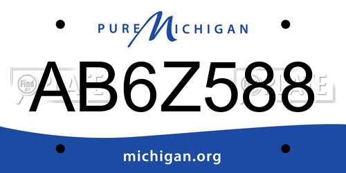 AB6Z588 Michigan License Plate