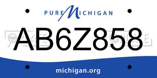 AB6Z858 Michigan License Plate