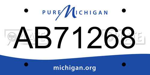 AB71268 Michigan License Plate