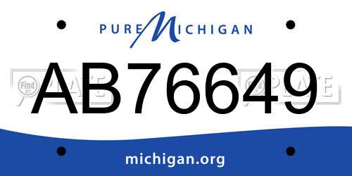 AB76649 Michigan License Plate