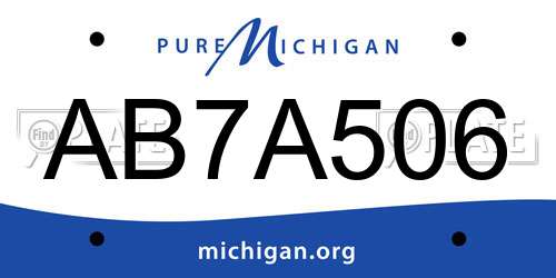 AB7A506 Michigan License Plate