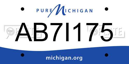 AB7I175 Michigan License Plate