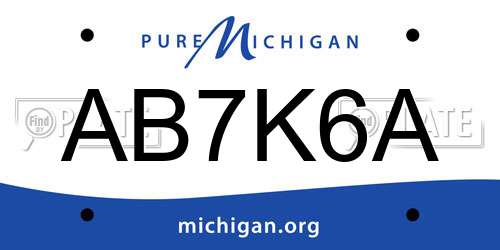 AB7K6A Michigan License Plate