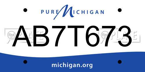 AB7T673 Michigan License Plate