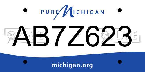 AB7Z623 Michigan License Plate