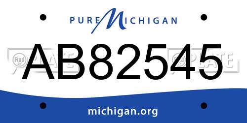 AB82545 Michigan License Plate