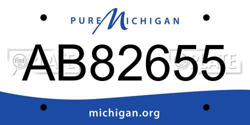 AB82655 Michigan License Plate