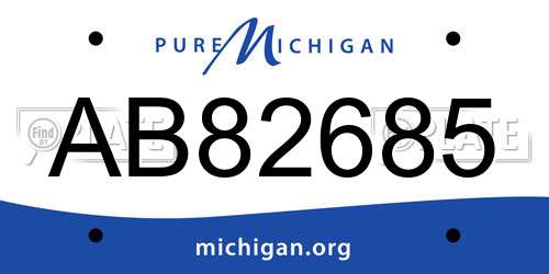 AB82685 Michigan License Plate