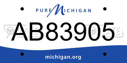 AB83905 Michigan License Plate