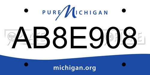 AB8E908 Michigan License Plate