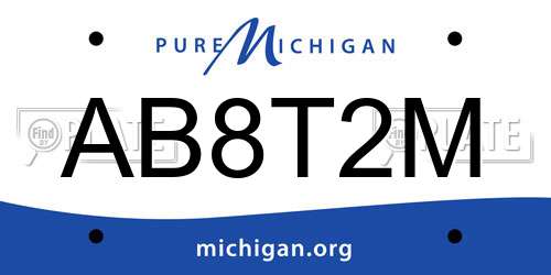 AB8T2M Michigan License Plate