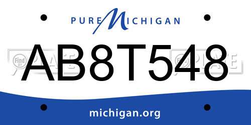 AB8T548 Michigan License Plate