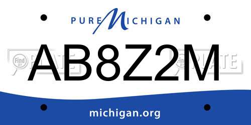AB8Z2M Michigan License Plate