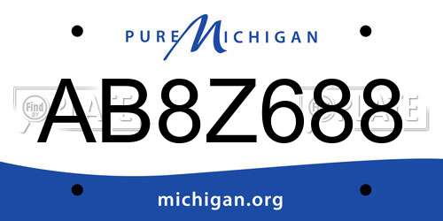 AB8Z688 Michigan License Plate