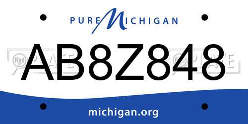 AB8Z848 Michigan License Plate