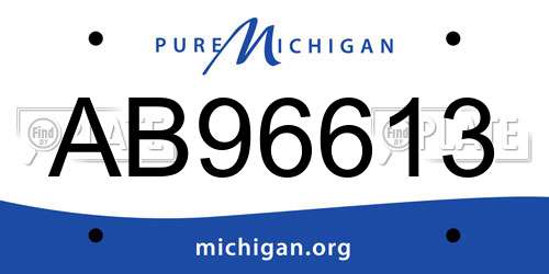 AB96613 Michigan License Plate