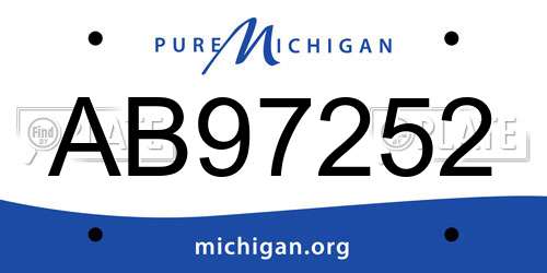 AB97252 Michigan License Plate