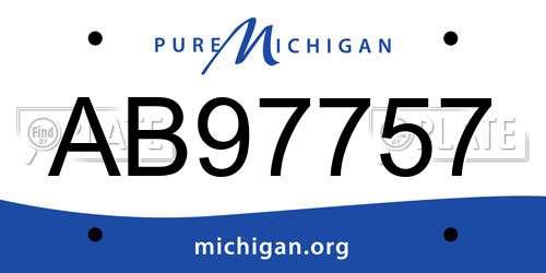AB97757 Michigan License Plate