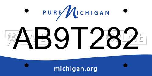 AB9T282 Michigan License Plate