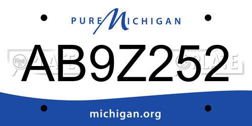 AB9Z252 Michigan License Plate