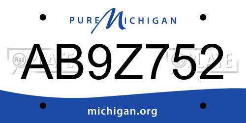AB9Z752 Michigan License Plate