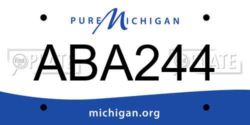 ABA244 Michigan License Plate