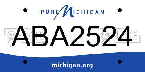 ABA2524 Michigan License Plate