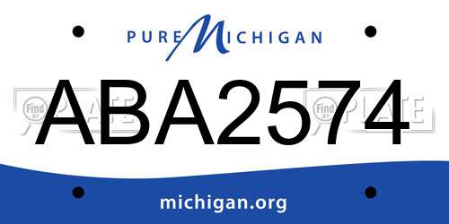 ABA2574 Michigan License Plate