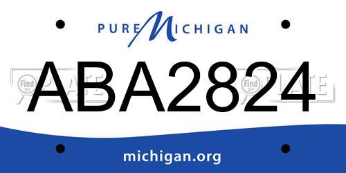 ABA2824 Michigan License Plate