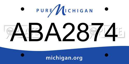 ABA2874 Michigan License Plate