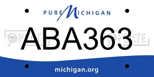 ABA363 Michigan License Plate