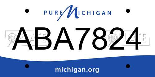 ABA7824 Michigan License Plate