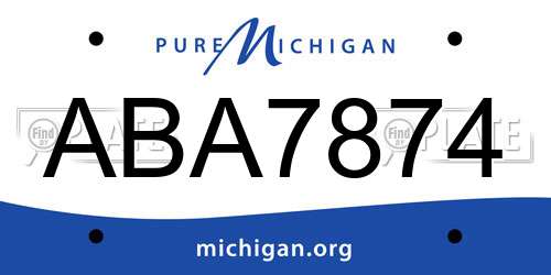 ABA7874 Michigan License Plate