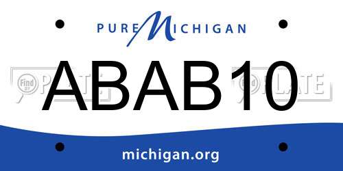 ABAB10 Michigan License Plate