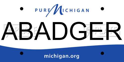 ABADGER Michigan License Plate