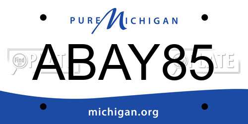 ABAY85 Michigan License Plate