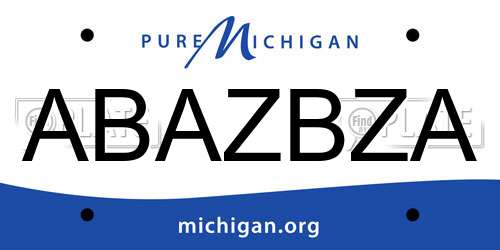ABAZBZA Michigan License Plate