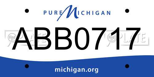 ABB0717 Michigan License Plate