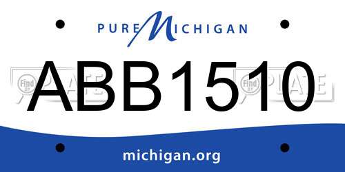 ABB1510 Michigan License Plate