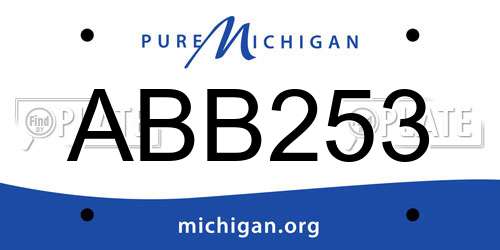 ABB253 Michigan License Plate