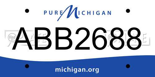 ABB2688 Michigan License Plate