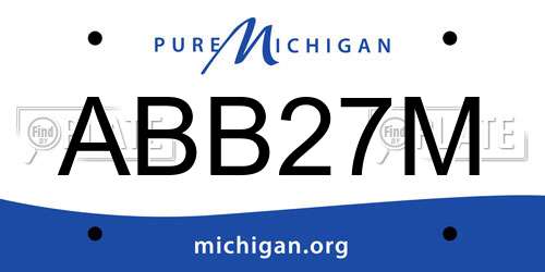 ABB27M Michigan License Plate