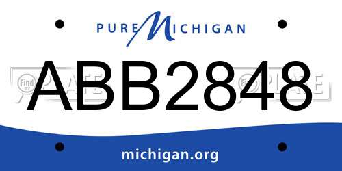 ABB2848 Michigan License Plate