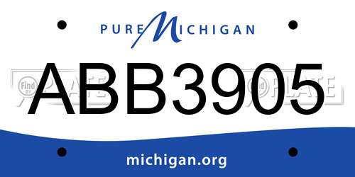 ABB3905 Michigan License Plate